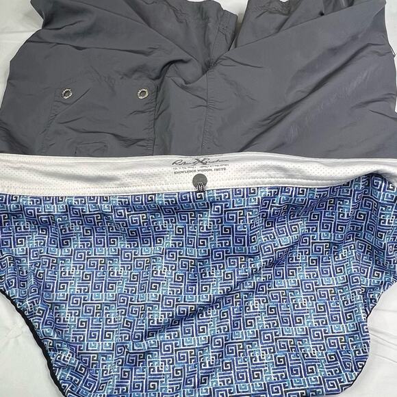 Robert Graham Mens Cargo Swim Trunks 2X Alvarado Active Fit Brief Liner Graphite - Picture 11 of 13